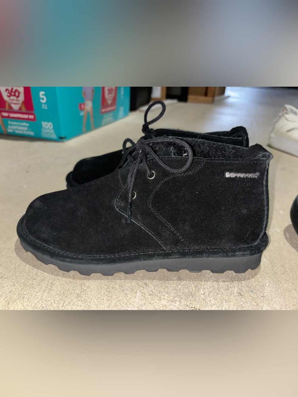 Bearpaw Women's Black Suede Lace-Up Ankle Booties
